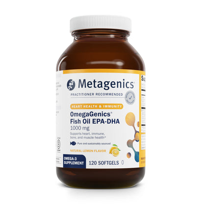 Omegagenics Fish Oil EPA-DHA 1000 Mg - High Potency - Omega-3 Fish Oil Supplement - for Heart Health, Musculoskeletal Health & Immune System Health* - with DHA & EPA - 120 Softgels